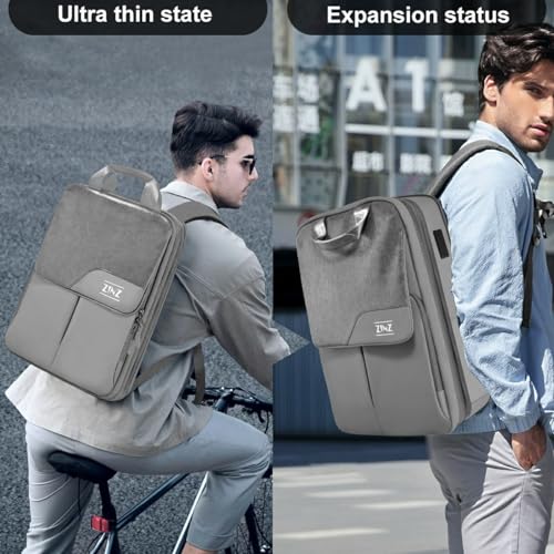 ZINZ Slim & Expandable Laptop Backpack 15.6 16 17 inch,Grey - color: G01y01