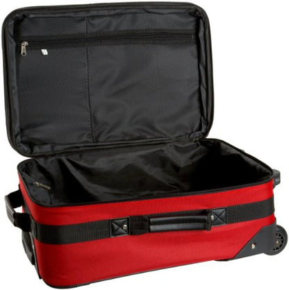 Rockland Journey Softside Upright Luggage Set,Expandable, Red, 4-Piece (14/19/24/28) - color: Red, size: 4 Piece (28"/24"/19"/14" Tote)