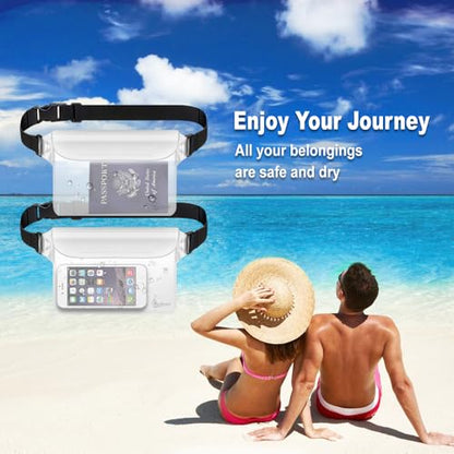 Waterproof Fanny Pack, Dry Bag Phone Pouch for Beach Swimming Kayaking - color: Clear+Clear
