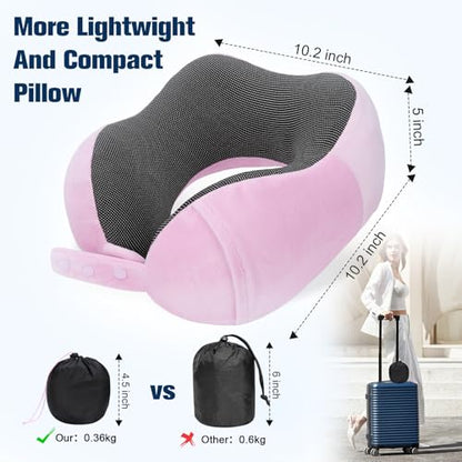 Cirorld Neck Pillow for Traveling, Travel Pillows for Airplanes Sakura Pink - color: Sakura Pink