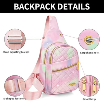 Aisijimo Small Sling Bag For Women Men Casual Crossbody Sling Backpack - color: 8003s-pgreen
