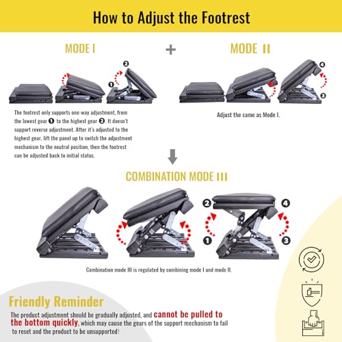 Foot Rest for Under Desk at Work Enlarged, Ergonomic Footrest with Adjustable Height and Angle, Foldable Foot Stool with Removable Pad Massage Beads for Office Gaming Chair Black - color: Black Plus