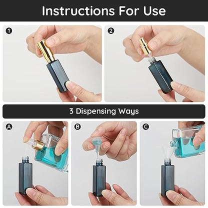 Segbeauty 0.34oz Atomizer Sprayer for Perfume, 10pcs Glass Perfume Bottles Empty, 10ml Travel Refillable Cologne Bottle Portable Sprayer Atomizer Travel Accessory Toiletries Cosmetic Dispenser Bottle - color: Dark Blue-gold, style: Mini Bottle Set