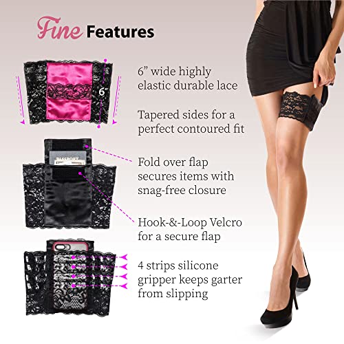 Stashbandz Garter Purse Leg Wallet Phone Purse 2 Pockets - color: Beige, size: Small