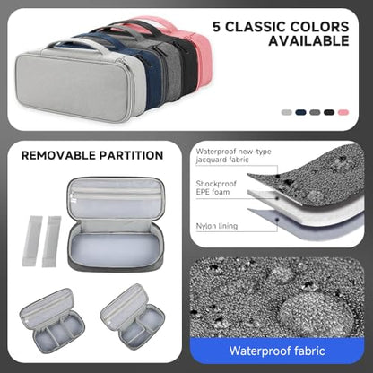 Teskyer Tech Organizer Pouch with Handle, Dark Grey - color: Dark Grey, size: Single Layer