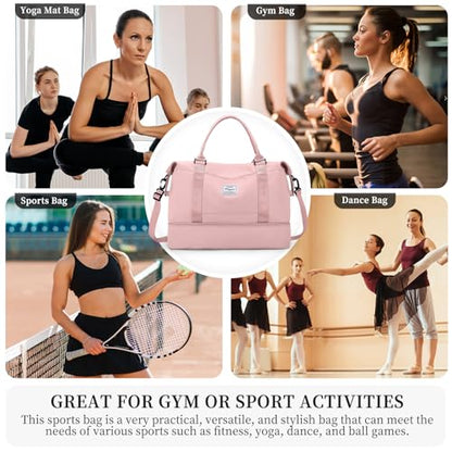Travel Duffel Bag,Overnight Weekender Bags for Women with Wet Pocket - color: A-Pink, size: Large