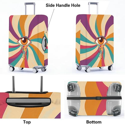 Luggage Covers for Suitcase Tsa Approved, Suitcase Covers Protector Elastic Fit for 24-26 Inch Luggage - color: Purple