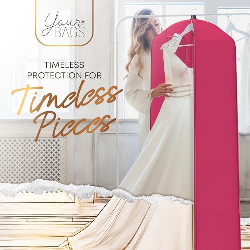 Your Bags Wedding Dress Garment Bag, 72", 20" Gusset, Fuchsia - color: Hot Pink