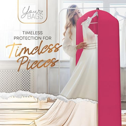 Your Bags Wedding Dress Garment Bag, 72", 20" Gusset, Fuchsia - color: Hot Pink