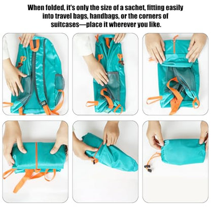 Hiking Daypack,Water Resistant Lightweight Packable Small Backpack for Travel Camping Mountaineering Outdoor for Women Men-Blue