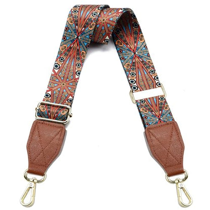 LEMEDE Purse Strap Replacement Crossbody 1.5" Wide Shoulder Strap Adjustable Straps Handbag Strap Replacement Belts - color: Brown-38g-pattern-007