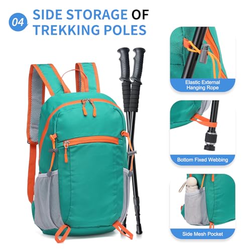 20L Small Hiking Backpack for Women Men Packable Daypack Lake Blue - color: Lake Blue, size: 20L