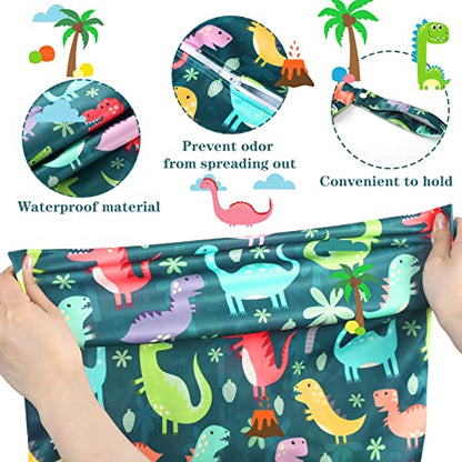Shappy 2 Pack Wet Dry Bag Travel Laundry Waterproof,Dinosaur Style - style: Dinosaur Style