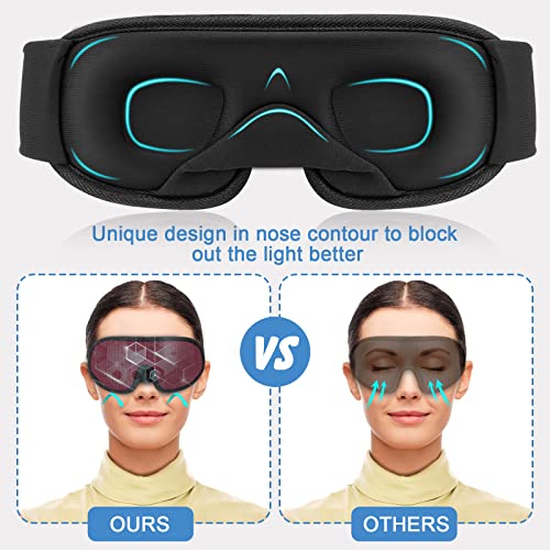 Sleep Mask, Super Soft 3D Contoured Cup Sleeping Mask, Upgraded 100% Blockout Light Sleep Masks for Women Men with Adjustable Strap, Comfortable Concave Molded Eye Covers for Sleeping, Gray - color: Gray