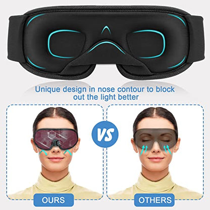 Sleep Mask, Super Soft 3D Contoured Cup Sleeping Mask, Upgraded 100% Blockout Light Sleep Masks for Women Men with Adjustable Strap, Comfortable Concave Molded Eye Covers for Sleeping, Gray - color: Gray