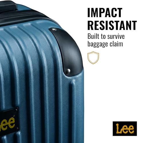 Lee Carry On Luggage with Wheels, 21" TSA Approved Hard Shell Suitcase - color: Navy