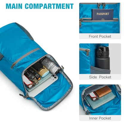 G4Free 10L Lightweight Packable Hiking Backpack, Nylon Daypack Daily Travel - color: Blue, size: Small