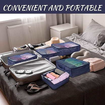 Silkfly 12 Pcs Packing Cubes for Travel,XL, L, M,Classic,Navy Blue - color: Navy Blue, size: XL, L, M, style: Classic