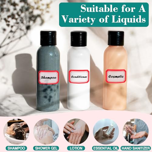 100pcs Empty 3.4 oz Travel Bottles with Black Flip Cap for Liquids Lotion - color: Clear Bottle (Black Cap), size: 100 Packs