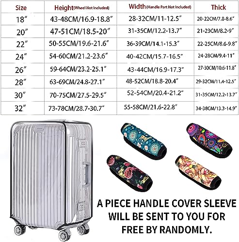 bvya Luggage Protector Suitcase Cover PVC Bag Dust Proof Travel Suitcase with A Luggage Handle Wraps By Randomly Sent - size: 24 INCH