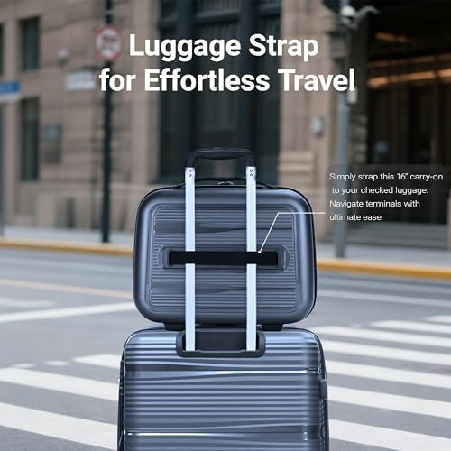 Rosamo 4 Piece PP Hardside Expandable Luggage Set - Lightweight 29/25/21/16 Inch Spinner Suitcase with TSA Lock & Telescoping Handle, Durable Travel Luggage - color: CharmBlue
