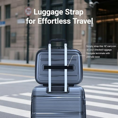 Rosamo 4 Piece PP Hardside Expandable Luggage Set - Lightweight 29/25/21/16 Inch Spinner Suitcase with TSA Lock & Telescoping Handle, Durable Travel Luggage - color: CharmBlue