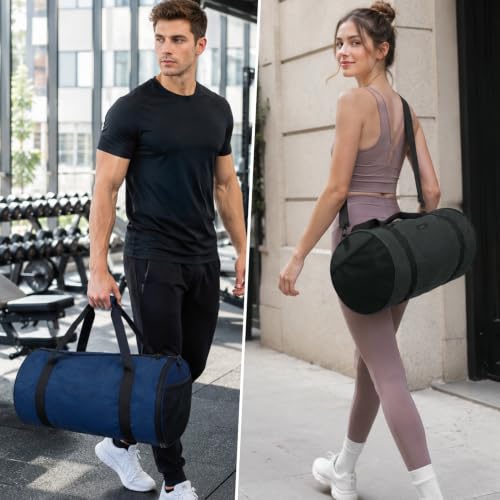 MIER Medium Gym Duffle Bag with Shoe Compartment & Wet Pocket, 35L, Navy - color: navy blue, size: 35L