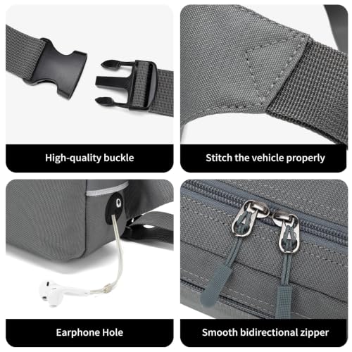 Small Fanny Pack for Women Men,Water Resistant Waist Pack with RFID,Gray - color: Gray