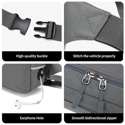 Small Fanny Pack for Women Men,Water Resistant Waist Pack with RFID,Gray - color: Gray