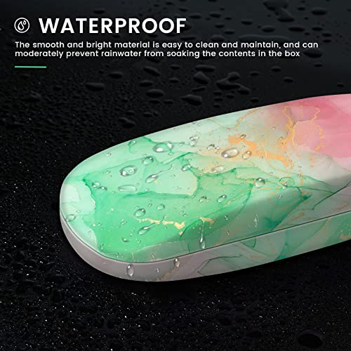molshine Hard Shell PU Leather Glasses Case,Travel Portable Eyeglass Case for Men Women Girl Travel Study Work - color: Light Green