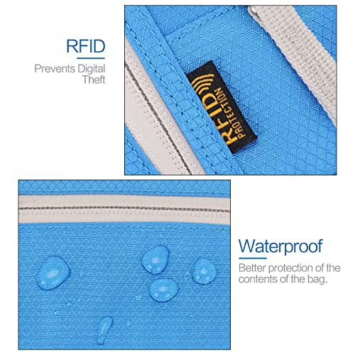 Neck Wallet Lightweight RFID Blocking Waterproof Travel Pouch Passport Wallets for Women Men - color: A-Green