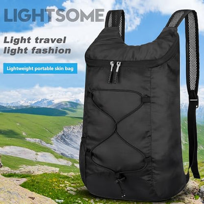 levayhill 16L Foldable Hiking Backpack,Small Packable Daypack,Black - color: Black