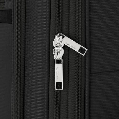 Samsonite Soft-Sided 25-Inch Lightweight Medium Checked Expandable Element Suitcase: Durable, 360° Spinner Wheels, Adjustable Telescopic Handle, 2 Front & 1 Side Pocket -Black - color: Black, size: 25-Inch Checked-Medium