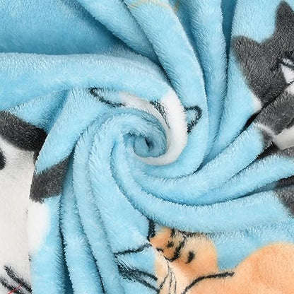 Catalonia Wearable Blanket with Sleeves & Foot Pocket for Adults - color: Cat Blue, size: Fleece