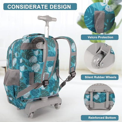 Tilami Rolling Backpack for Boys and Girls,Leaves - color: Leaves
