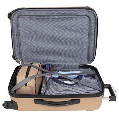 Travelers Club Midtown Hardside 4-Piece Luggage Travel Set, Tan - color: Tan