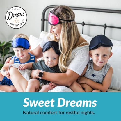 Dream Essentials Natura Organic Cotton Sleep Mask | Twilight Blue | Eye Mask for Sleeping, Light Blocking Soft Sleep Eye Cover with Eco Wool Padding | Made in USA Travel Accessories | Soft organic cotton sleep mask with Eco Wool padding for light blocking