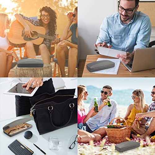SMARTTOP Hard Shell Eyeglass Case- Glass Case With Cleaning Cloth, Glasses Case hard shell for men women - color: Grey