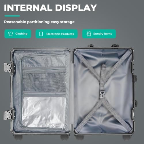 20 Inch Carry on Luggage, Airline Approved Zipperless Hardside Suitcase - color: Black, size: 20 Inch