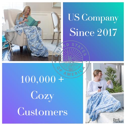 PediPocket Original Patented 50"x70" Perfect Paisley Plush Fleece Blanket - color: Perfect Paisley