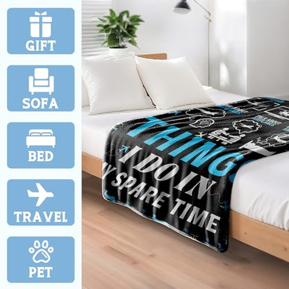 Airplant Throw Blanket,Aviation Plane Blanket,Pilot Gifts - color: Things I Do in My Spare Time, size: 60” x 80“