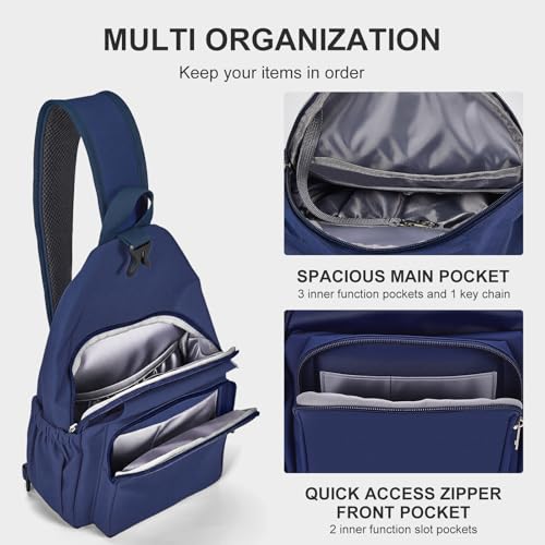 AOTIAN Crossbody Sling Backpack Sling Bag Travel Hiking Chest Bag Daypack - color: Blue