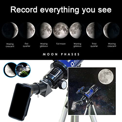 Telescope for Kids & Adults, 70mm Aperture 360mm Refractor (15X-150X)