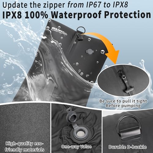 EULANT Travel Vacuum Bags,IPX8 Waterproof Vacuum Compression Bag - color: Black, size: 3 Pack