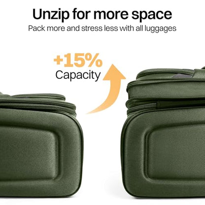 28" Checked Luggage,Softside Luggage w/4 Spinner Wheels - color: Green-Grey, size: Checked-Large 28-Inch