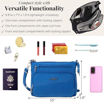 Baggallini Securtex Anti-Theft Keepsake Crossbody - color: Lapis