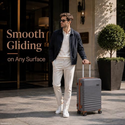 Carry On Luggage 22x14x9 Airline Approved Suitcase with Wheels, 3 Piece - color: Grey, size: 3 Piece Sets (20/BP/TB)
