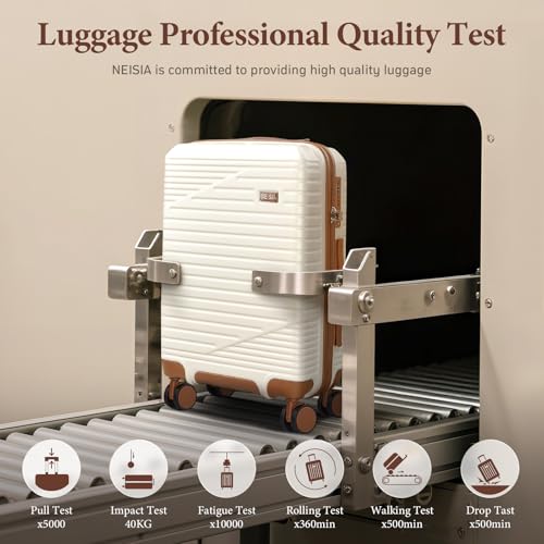 NEISIA Luggage Sets,PC+ABS Hard Shell Carry on Suitcase with Spinner Wheels and TSA Lock, Travel Lightweight Luggage Set with Spinner Wheels (Black, 6 piece sets （14/20/24/28/DB/TB) - color: Black, size: 6-Piece Set (14/20/24/28/DB/TB)