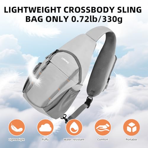 Crossbody Sling Bag, Lightweight Travel Sling Backpack with RFID Blocking - color: Grey