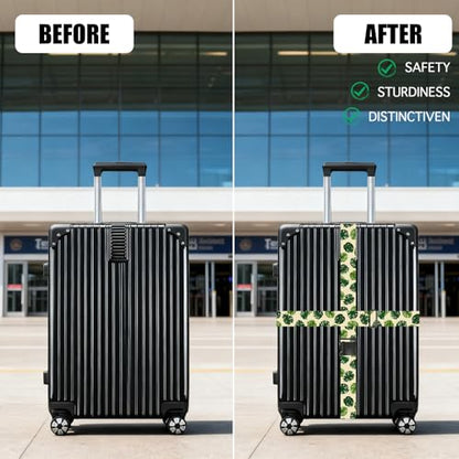 Nuxovilar Luggage Straps Set for Suitcase 1.96x71in Polyester - color: Mi07480, size: 1.96"x70.86"
